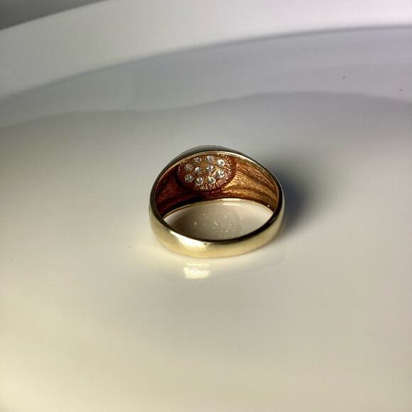 10K Gold & Diamonds Men Cluster Ring - Picture 5 of 13